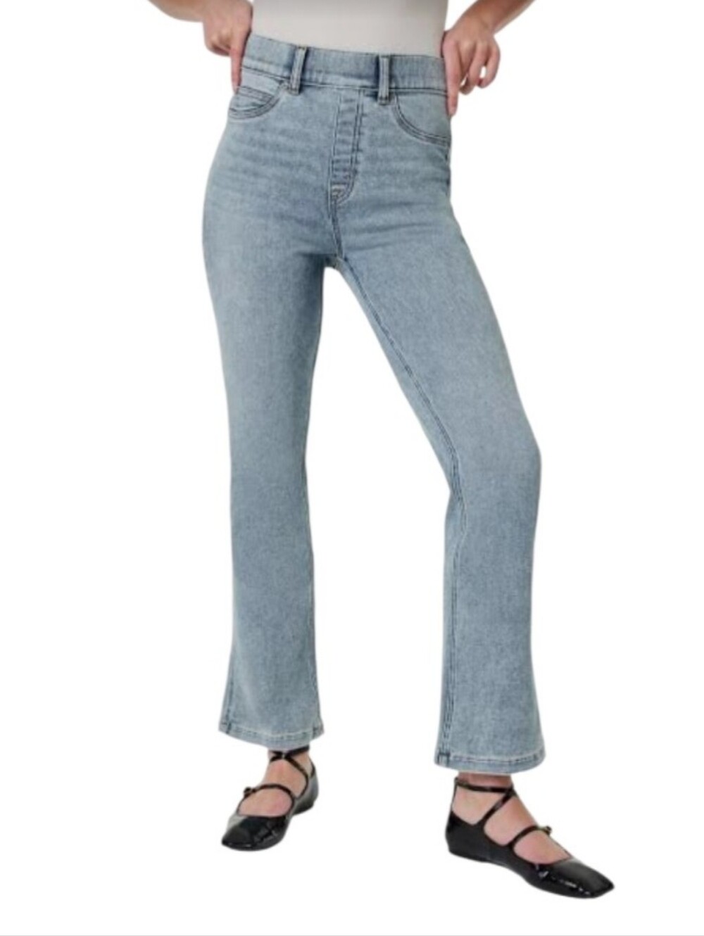 Spanx Kick Flare High-Rise Pullon Denim Jeans